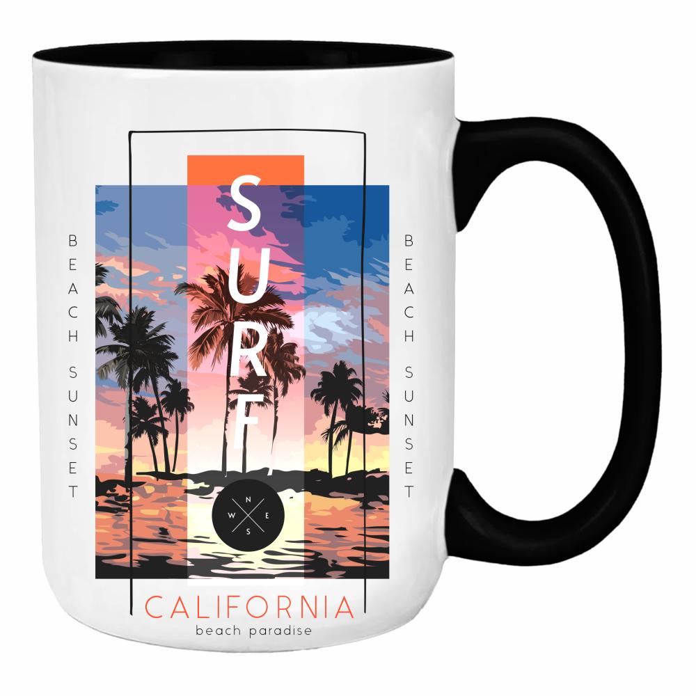 Surf duży kubek ucho kolor kolor jasnofioletowy