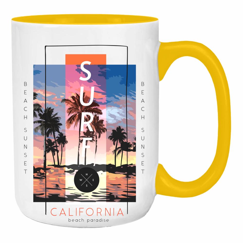 Surf duży kubek ucho kolor kolor żółty