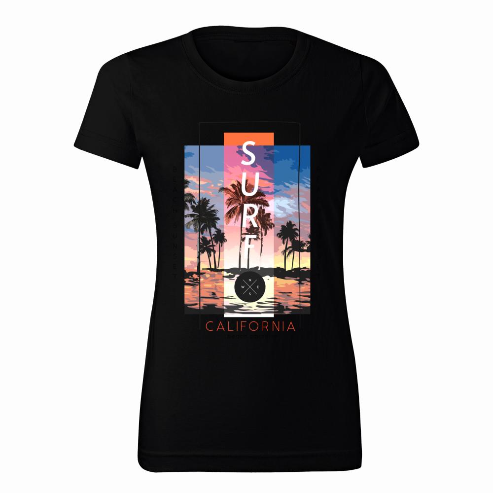 Surf koszulka damska kolor czerwony latte