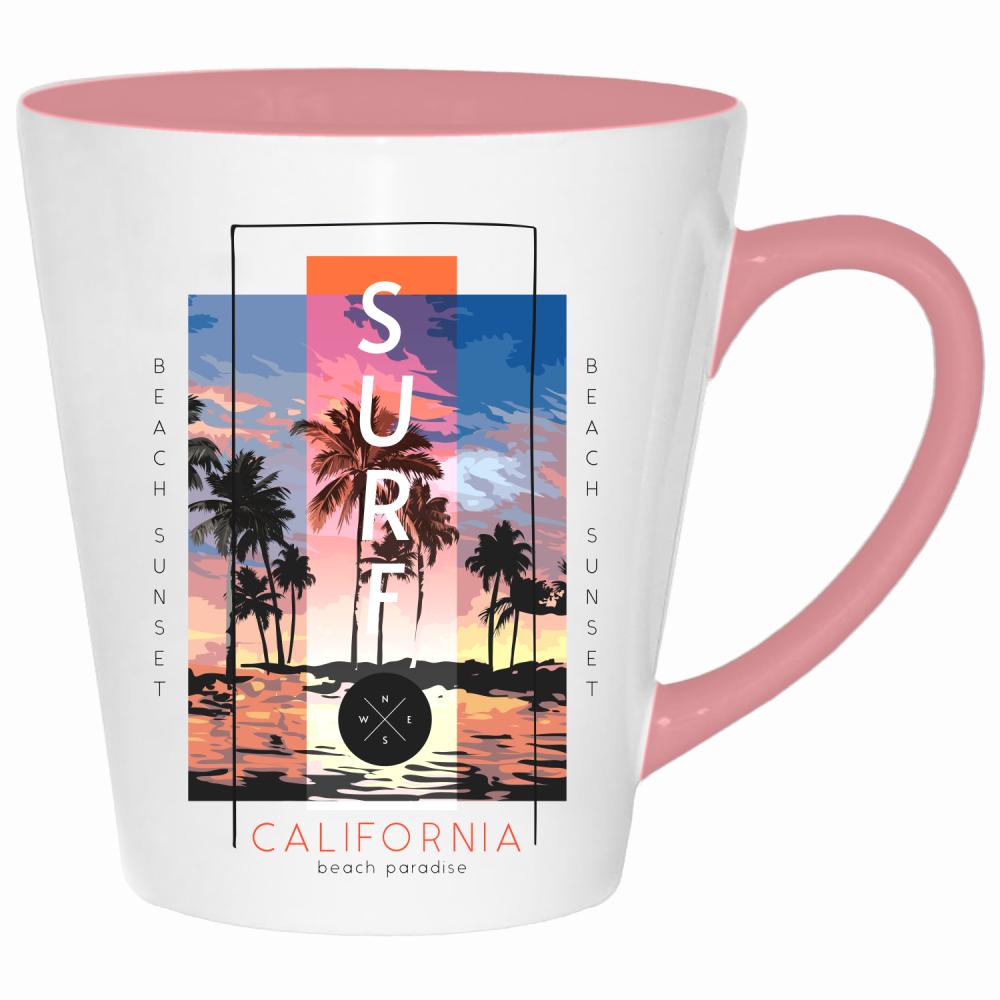 Surf kubek latte kolor pink