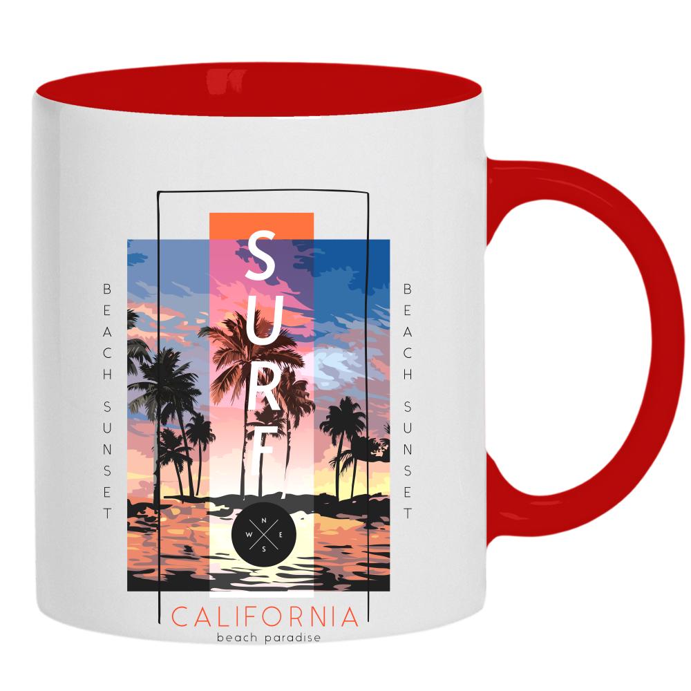 Surf kubek ucho kolor kolor czerwony