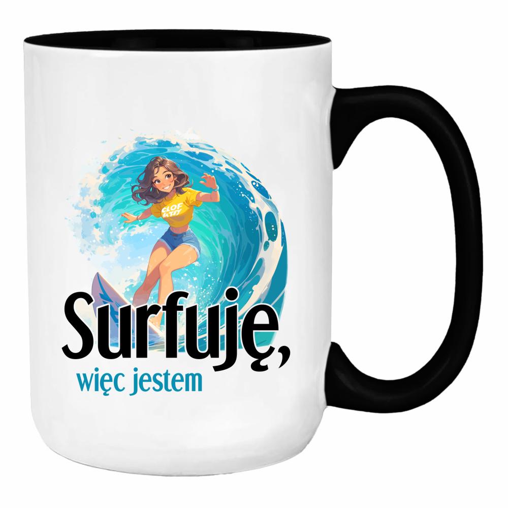 Surfuję, więc jestem duży kubek ucho kolor kolor czerwony latte