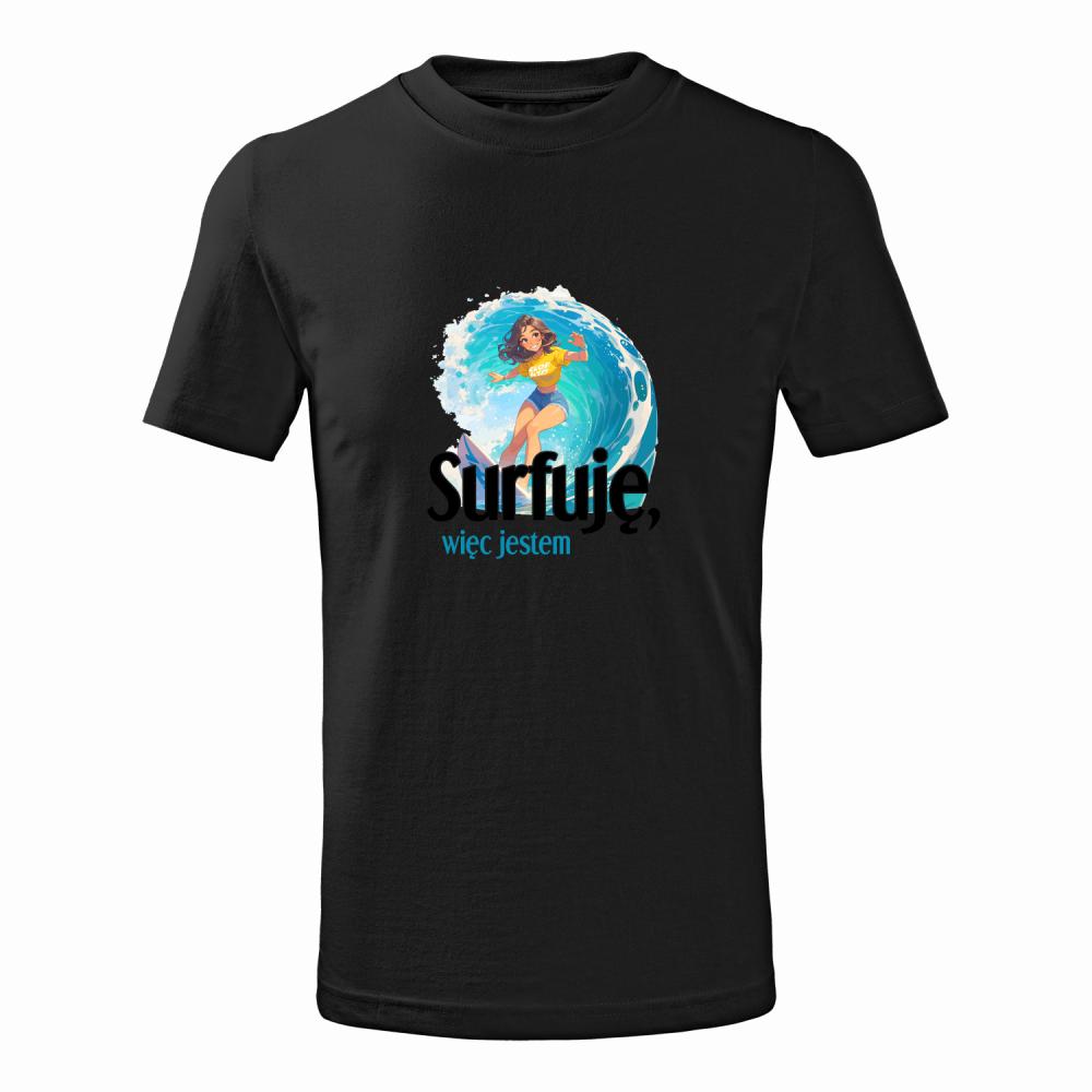 Surfuję, więc jestem koszulka junior kolor żółtyy