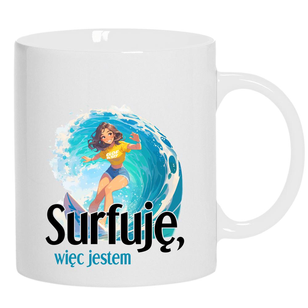 Surfuję, więc jestem kubek ucho kolor kolor biały