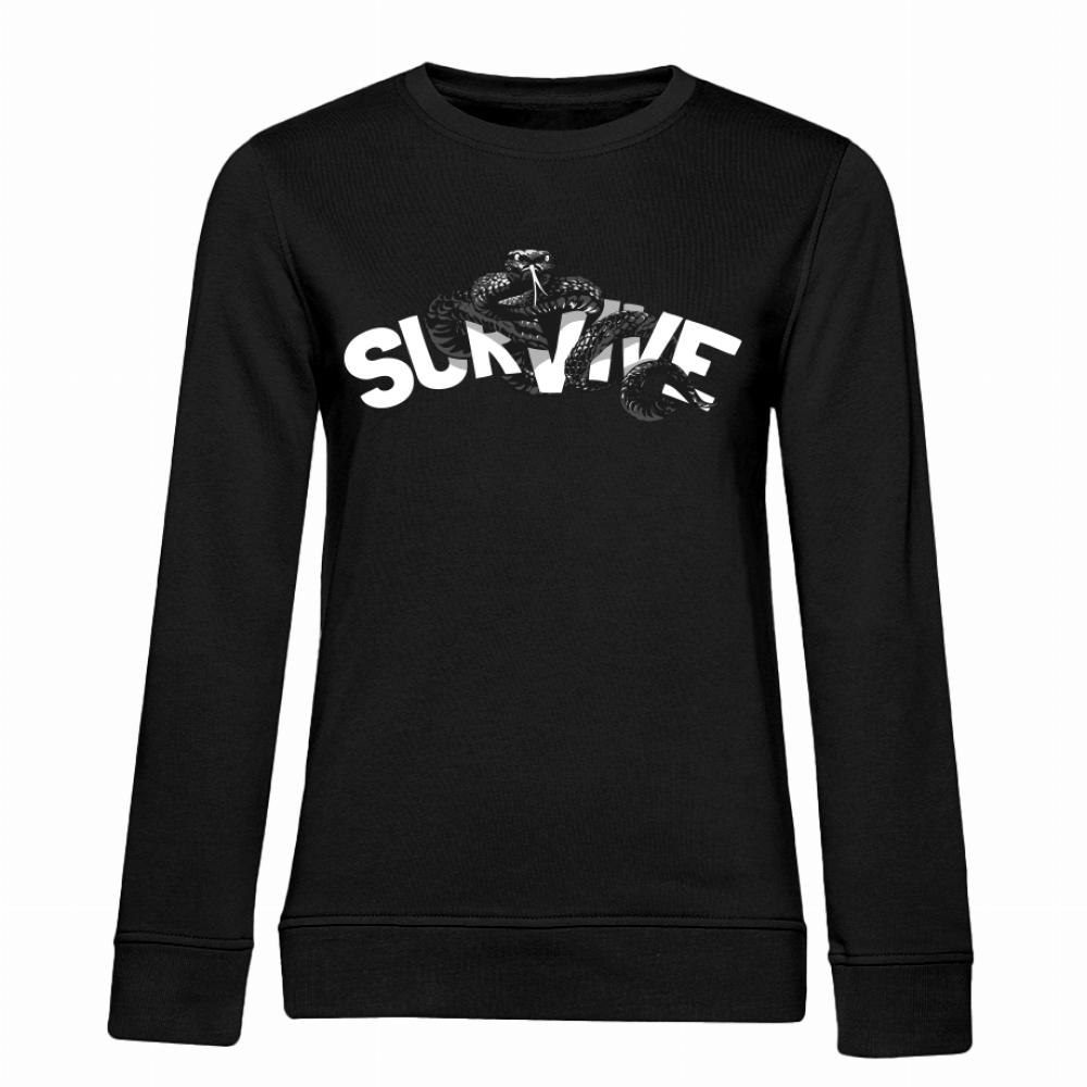 Survive White bluza damska bez kaptura