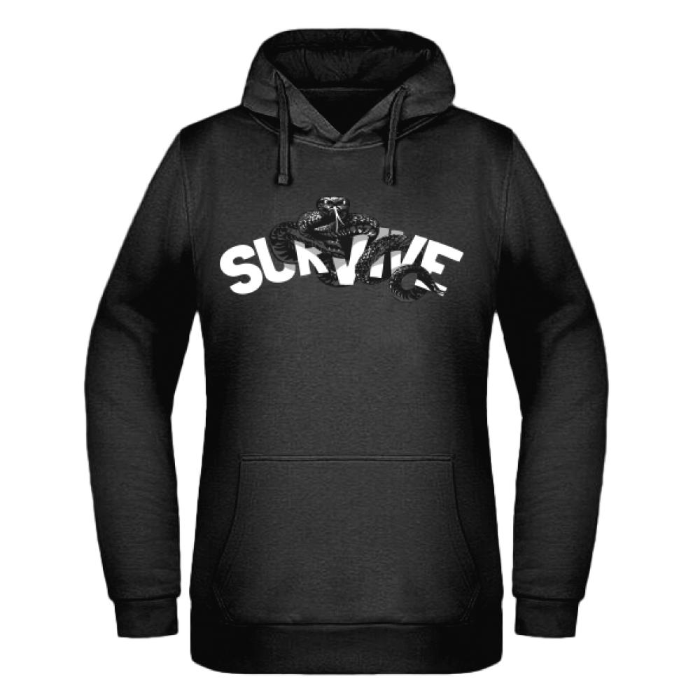 Survive White bluza damska z kapturem