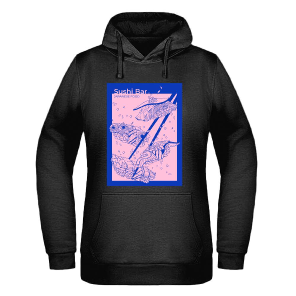 Sushi Bar bluza damska z kapturem kolor biały