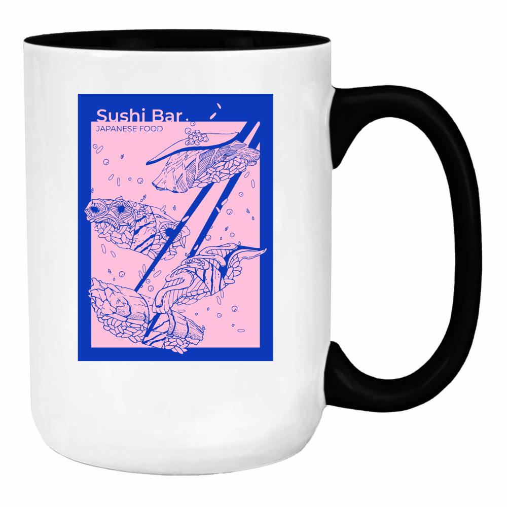 Sushi Bar duży kubek ucho kolor kolor miętowo zielony