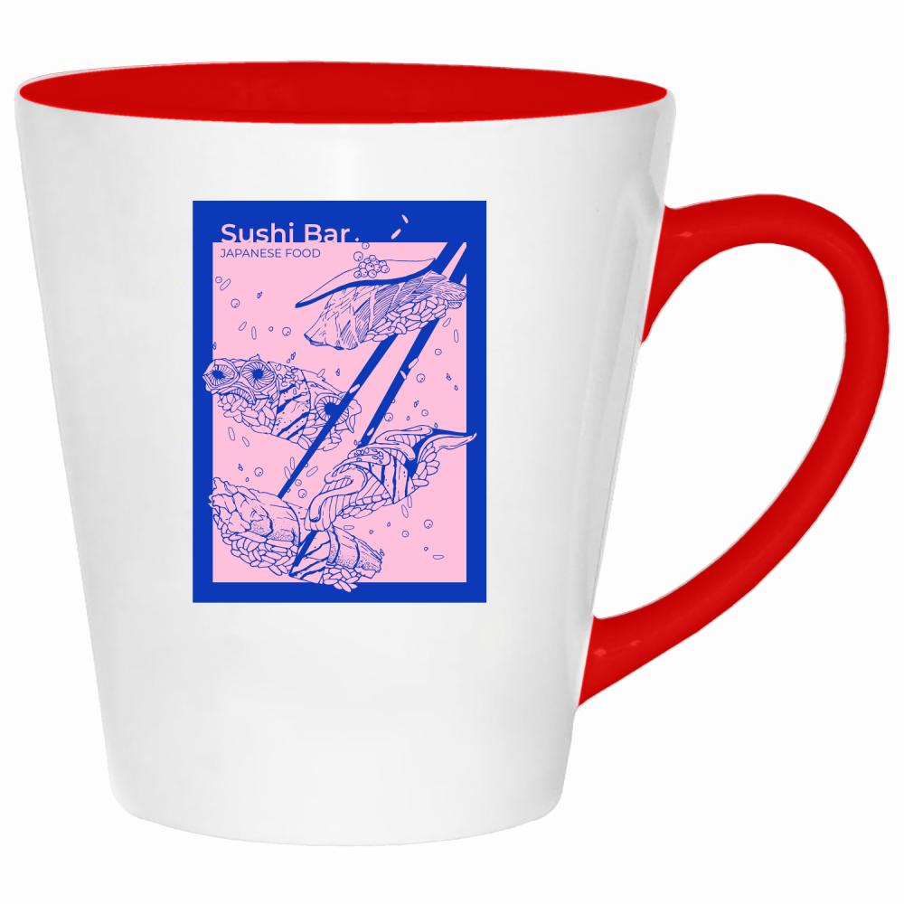 Sushi Bar kubek latte kolor czerwony latte