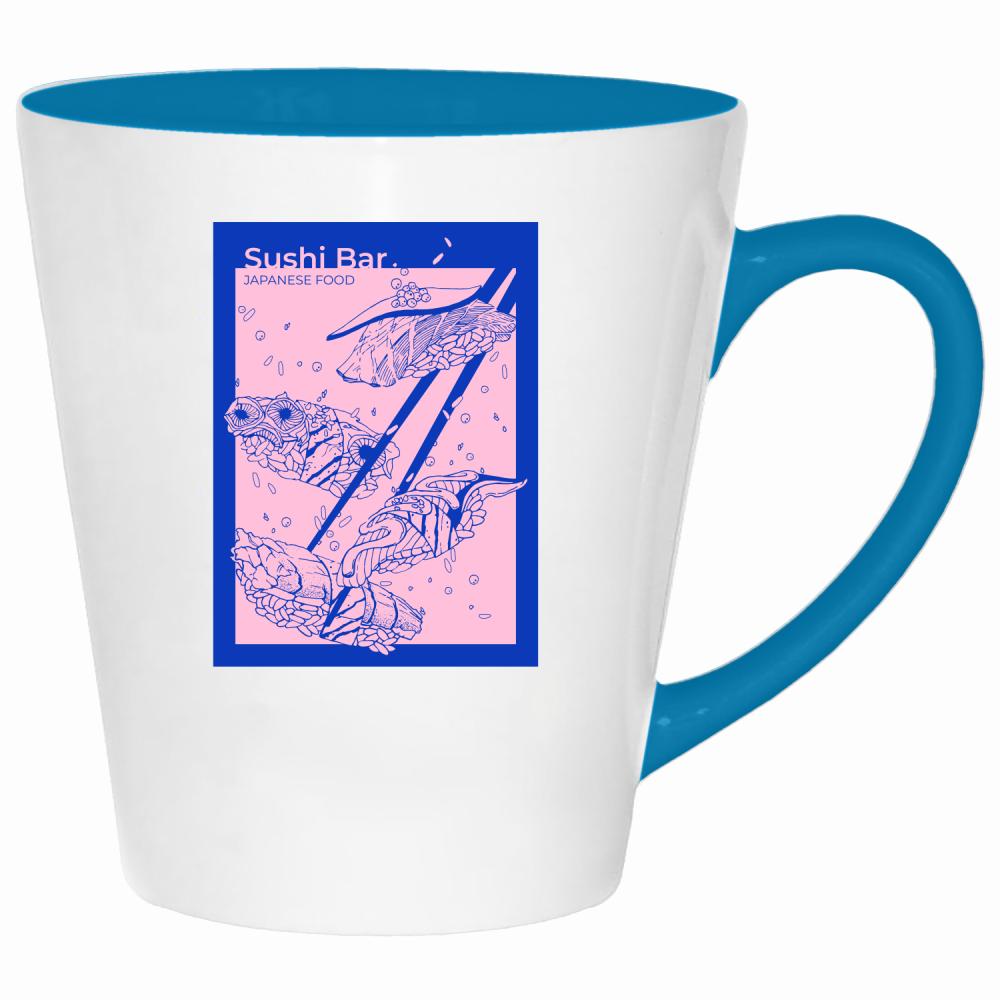Sushi Bar kubek latte kolor turkus