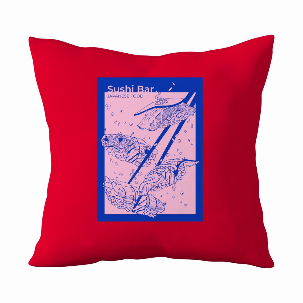 Sushi Bar poduszka kolor czerwony