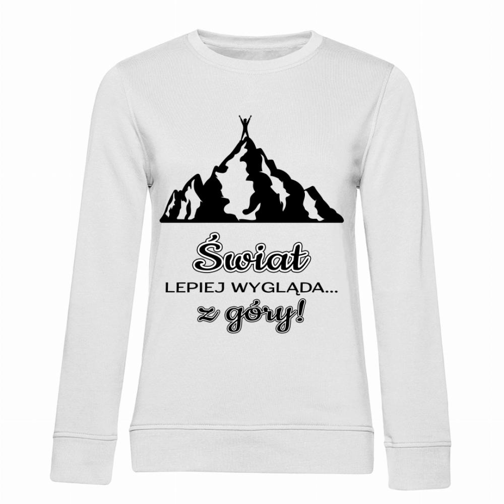 ŚWIAT LEPIEJ WYGLĄDA Z GÓRY! bluza damska bez kaptura