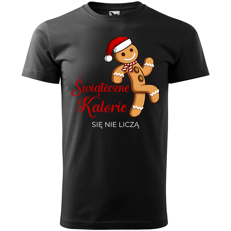 Świąteczne kalorie się nie liczą koszulka męska kolor czarny