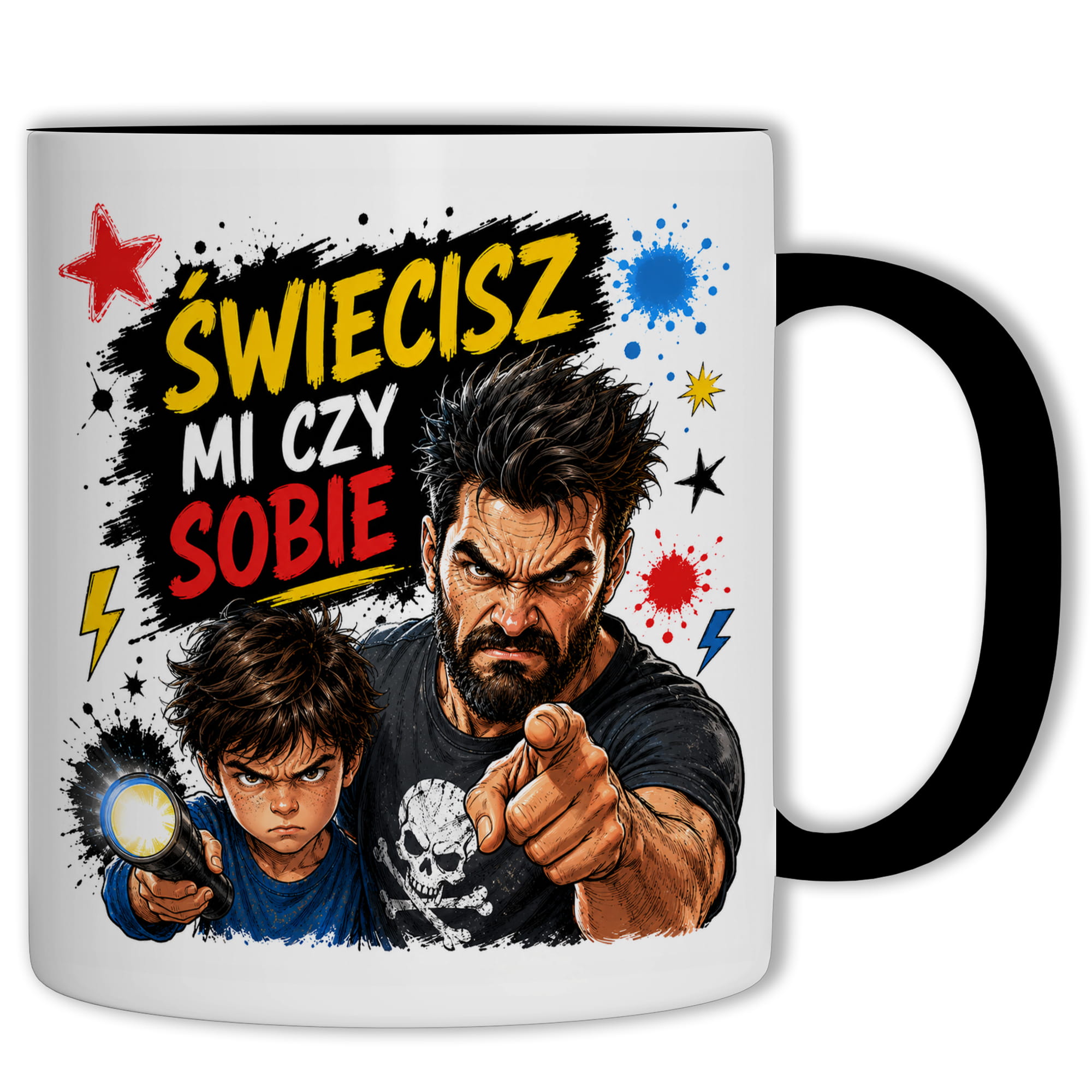 Świecisz mi czy sobie? kubek ucho kolor kolor czarnyy
