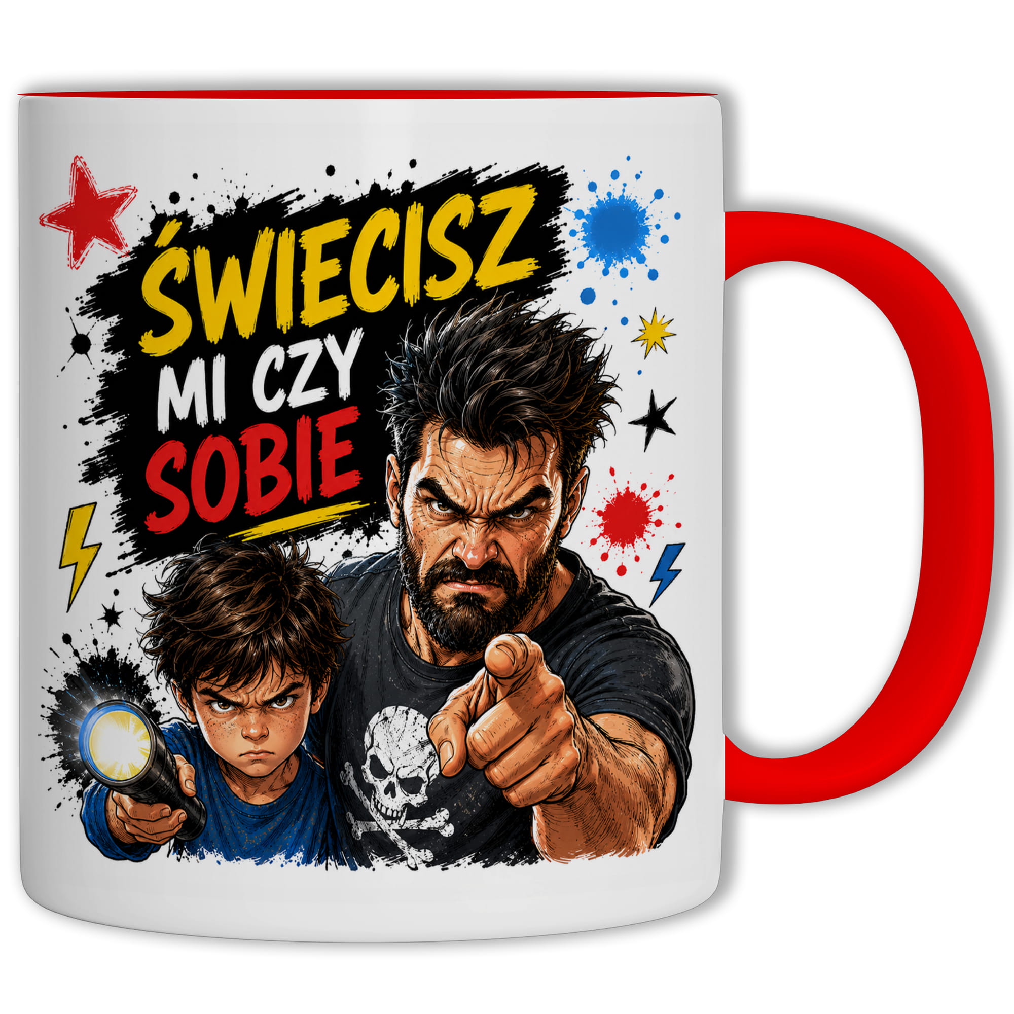 Świecisz mi czy sobie? kubek ucho kolor kolor czerwony