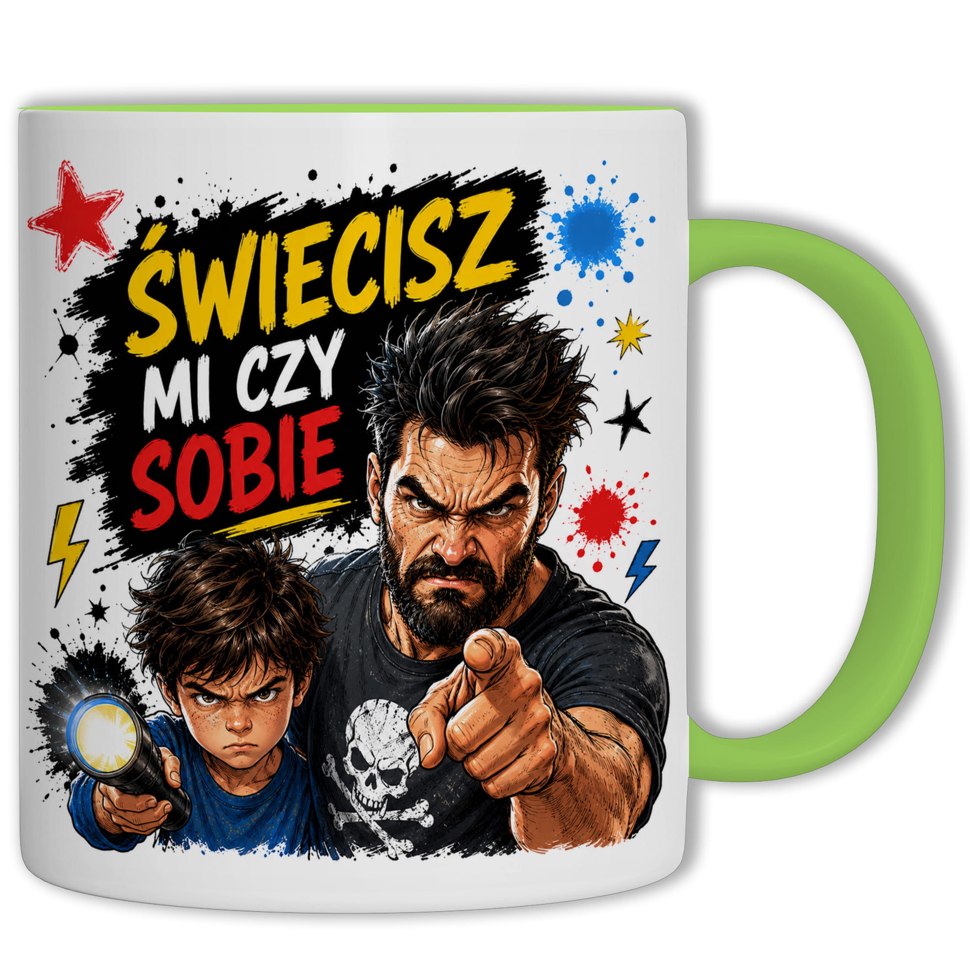 Świecisz mi czy sobie? kubek ucho kolor kolor zielony