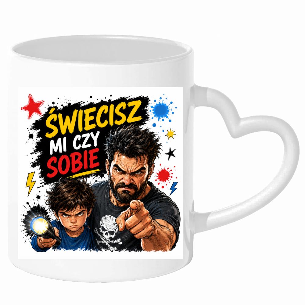 Świecisz mi czy sobie? kubek uchwyt serce kolor żółty