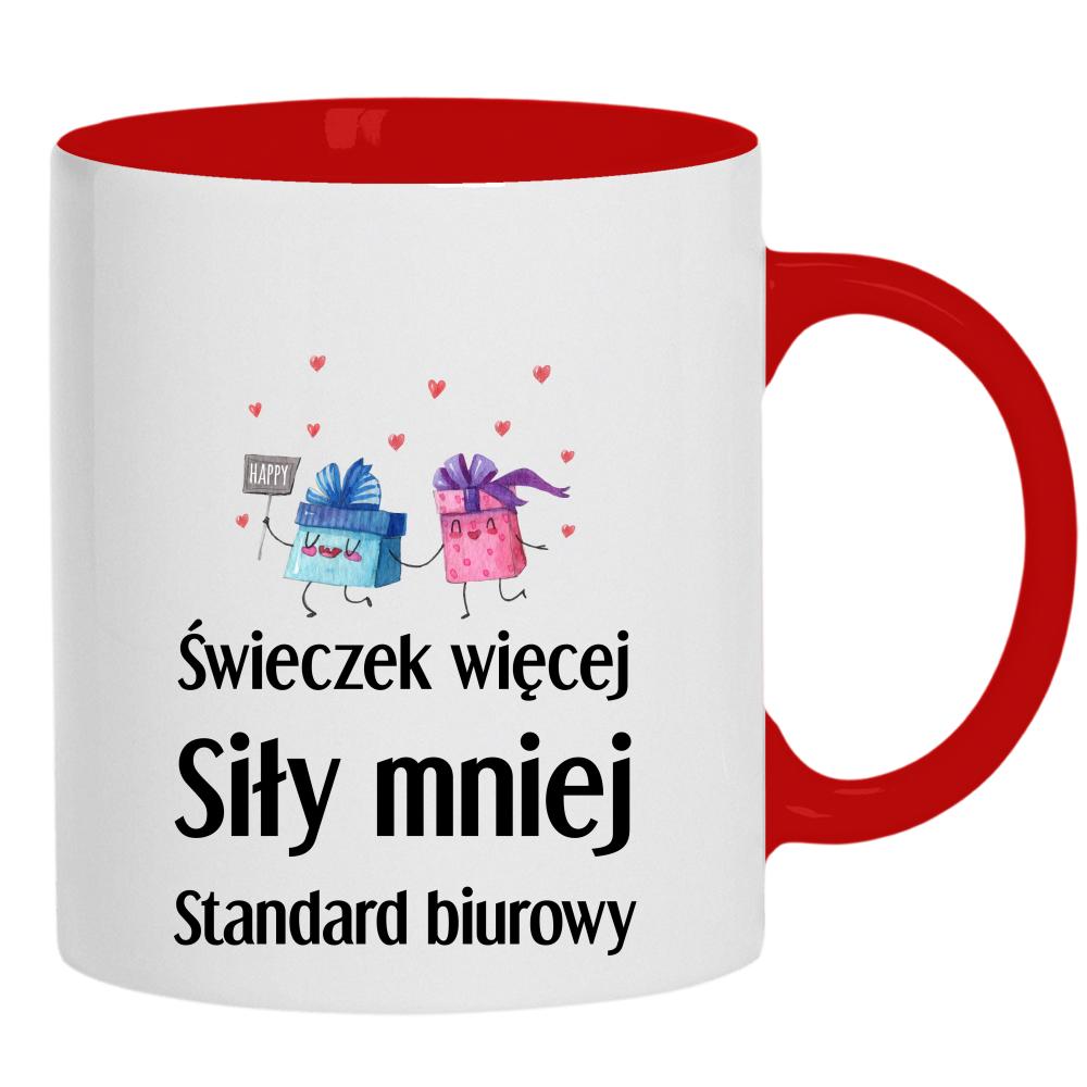 Świeczek więcej siły mniej kubek ucho kolor