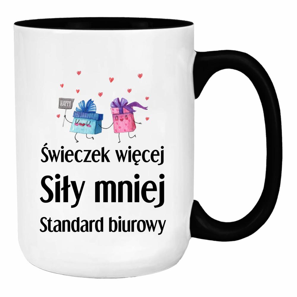 Świeczek więcej siły mniej duży kubek ucho kolor kolor pink