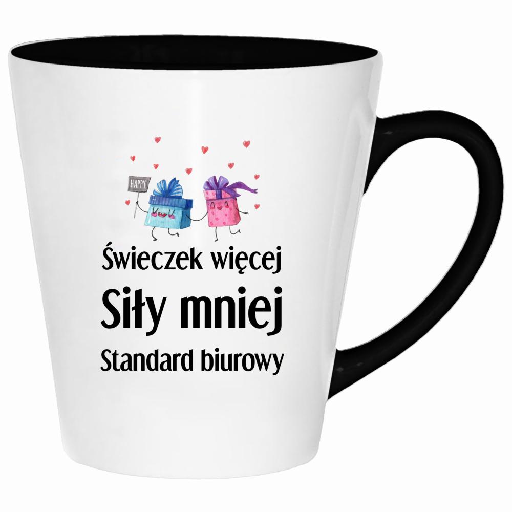 Świeczek więcej siły mniej kubek latte kolor biały