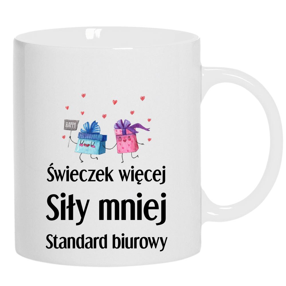 Świeczek więcej siły mniej kubek ucho kolor kolor biały