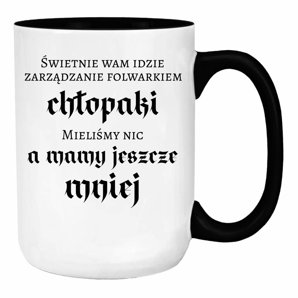 Świetnie wam idzie zarządzanie folwarkiem duży kubek ucho kolor kolor czerwony latte