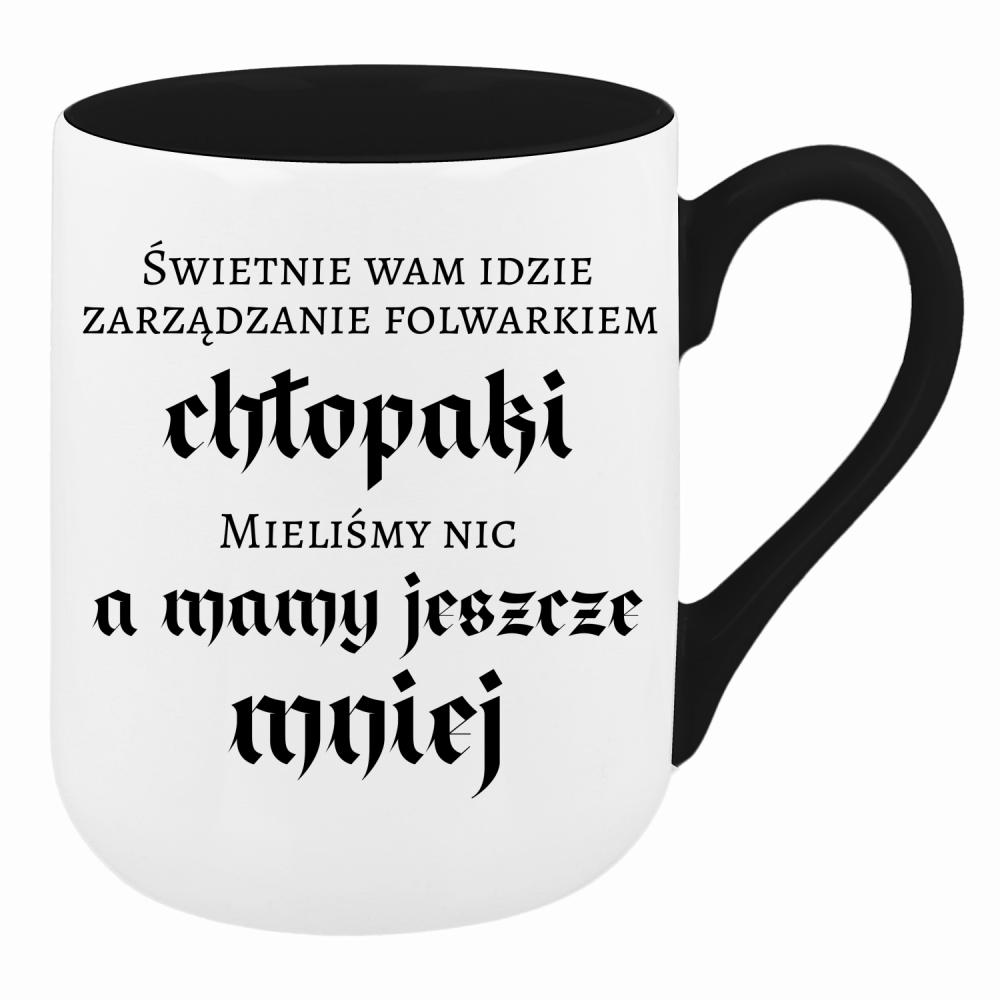Świetnie wam idzie zarządzanie folwarkiem kubek coffee kolor pink