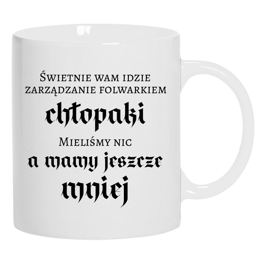 Świetnie wam idzie zarządzanie folwarkiem kubek ucho kolor kolor biały