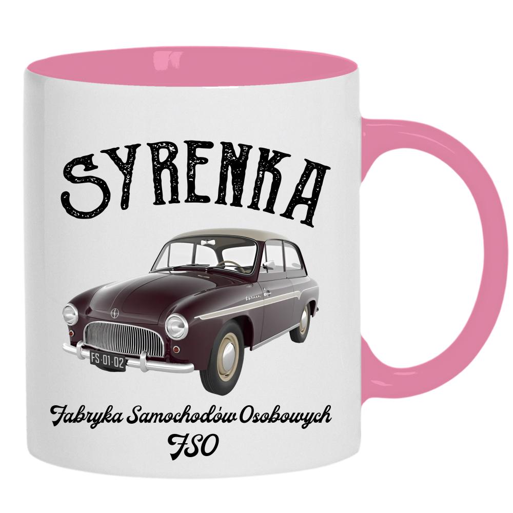 Syrenka FSO kubek ucho kolor kolor różowy