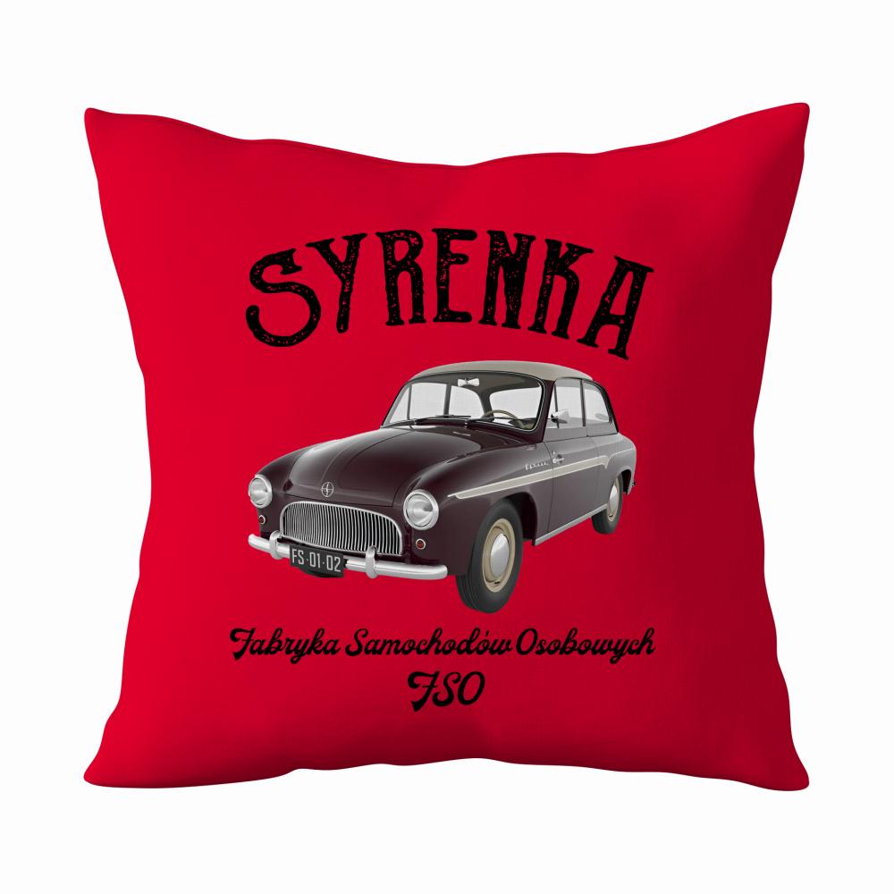 Syrenka FSO poduszka kolor czerwony
