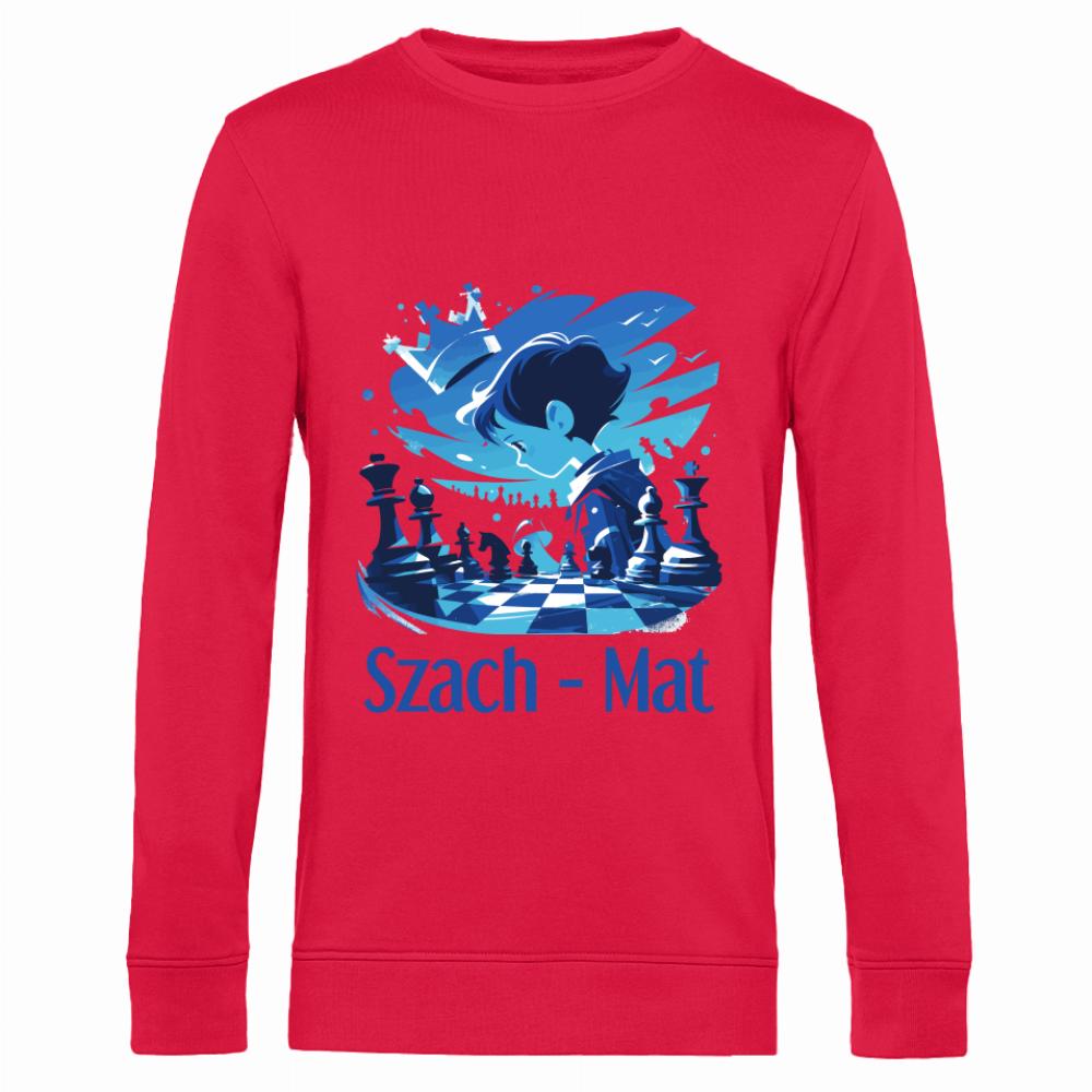 Szach – mat bluza męska bez kaptura kolor czerwony
