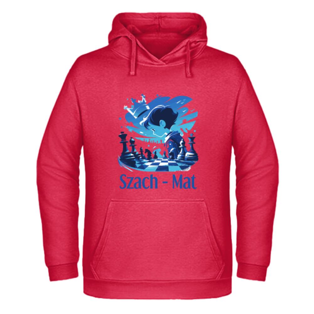 Szach – mat bluza męska z kapturem kolor czerwony