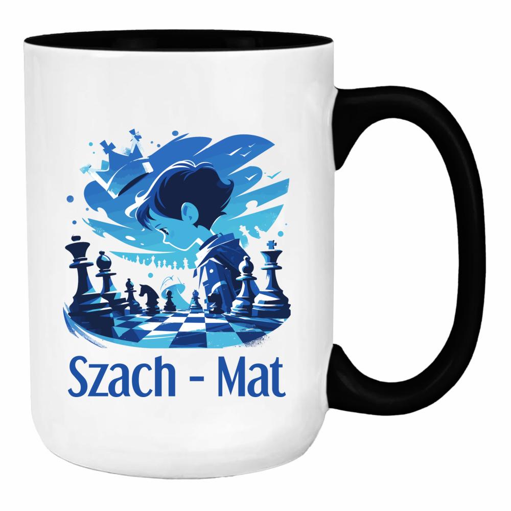 Szach – mat duży kubek ucho kolor kolor zielony