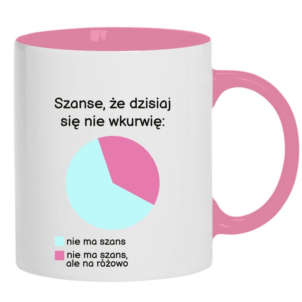 Szanse, że dzisiaj się nie wkurzę kubek ucho kolor
