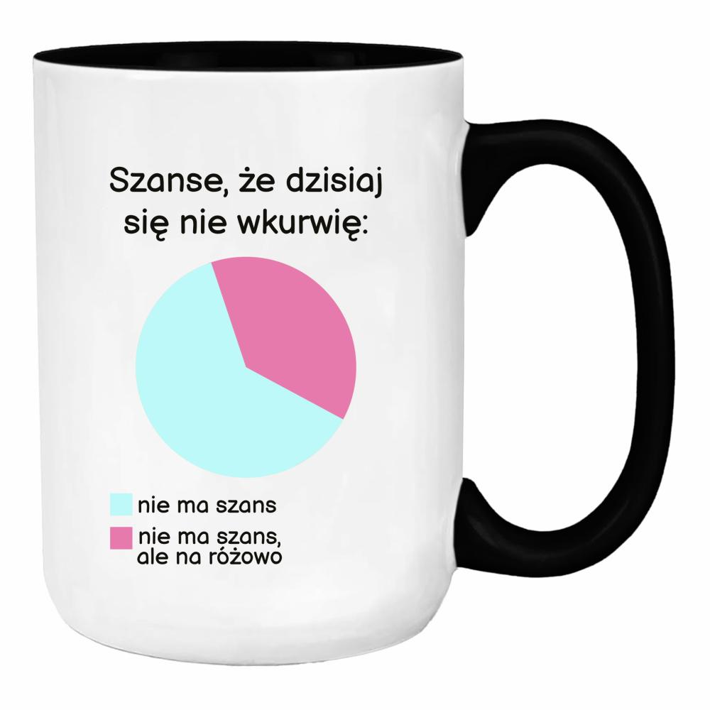 Szanse, że dzisiaj się nie wkurzę duży kubek ucho kolor kolor czerwony