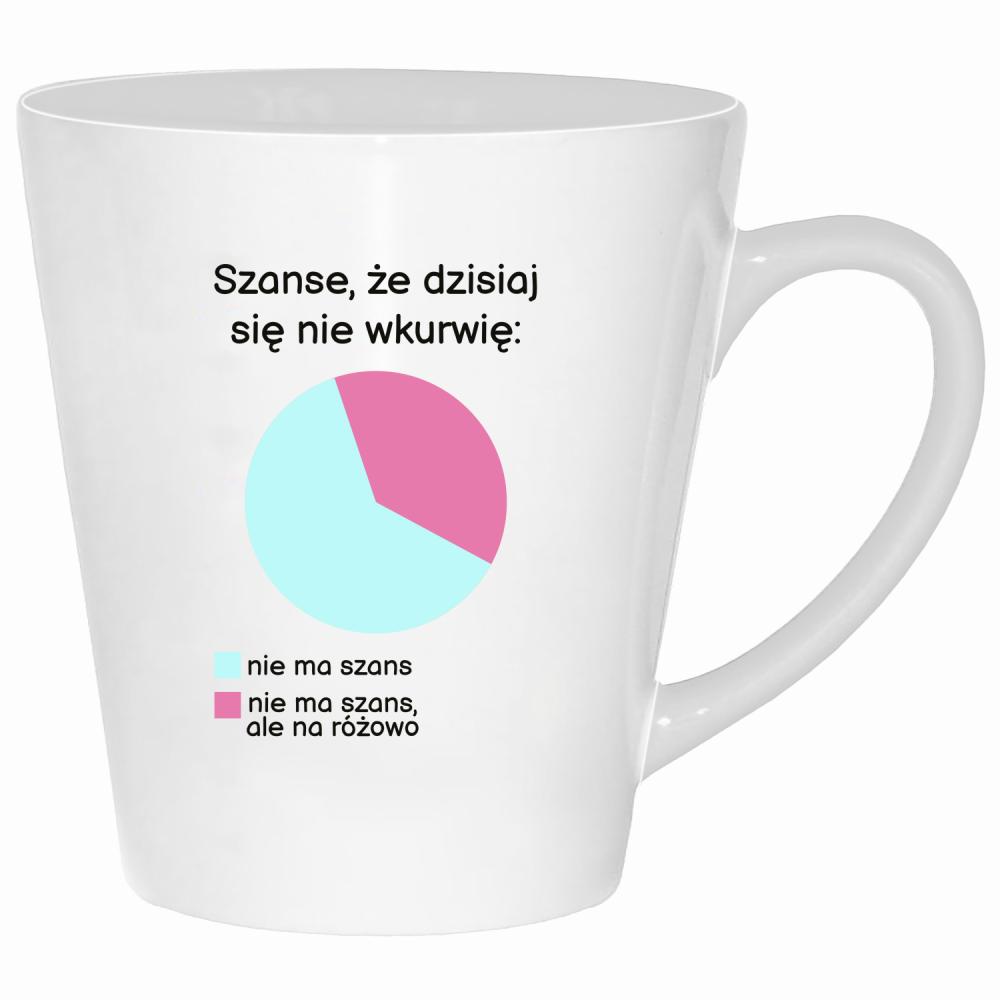 Szanse, że dzisiaj się nie wkurzę kubek latte kolor biały