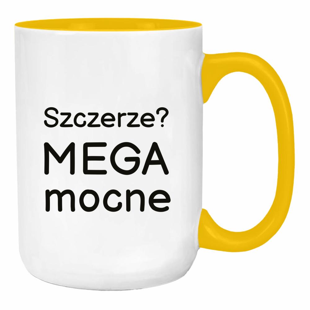 Szczerze? Mega mocne duży kubek ucho kolor kolor żółty