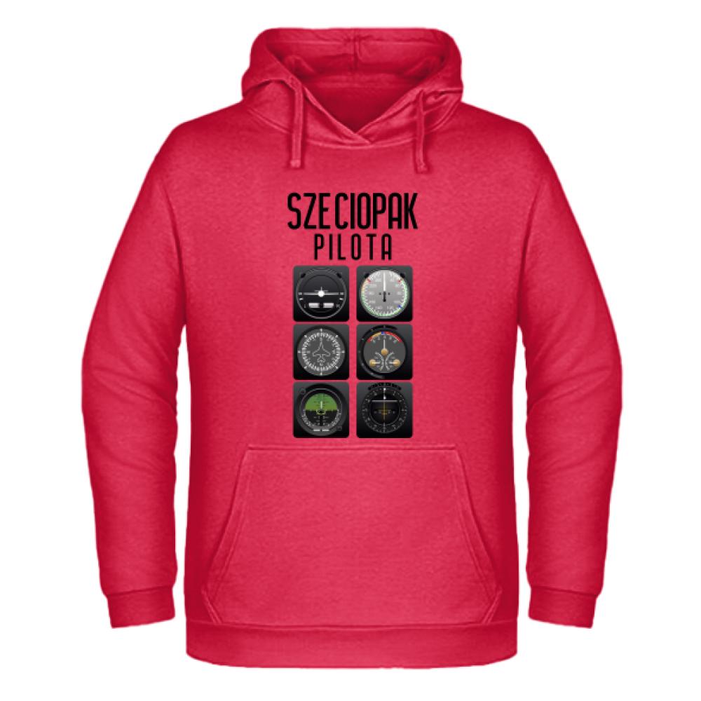 Sześciopak Pilota bluza męska z kapturem kolor czerwony