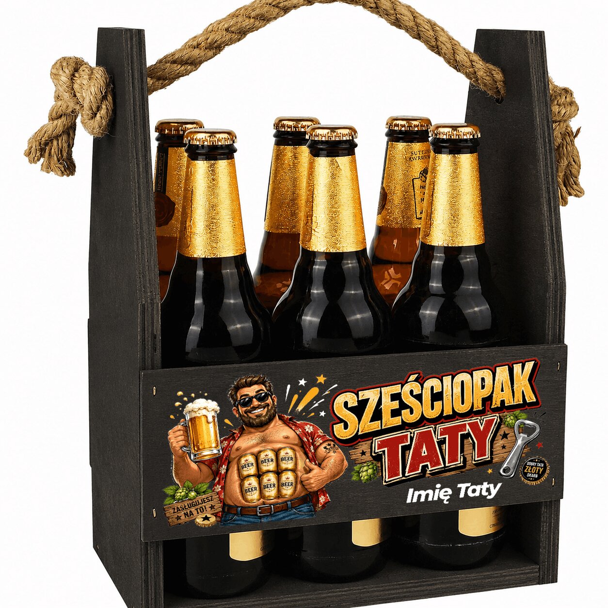 Sześciopak Taty nosidło na piwo kolor czarny