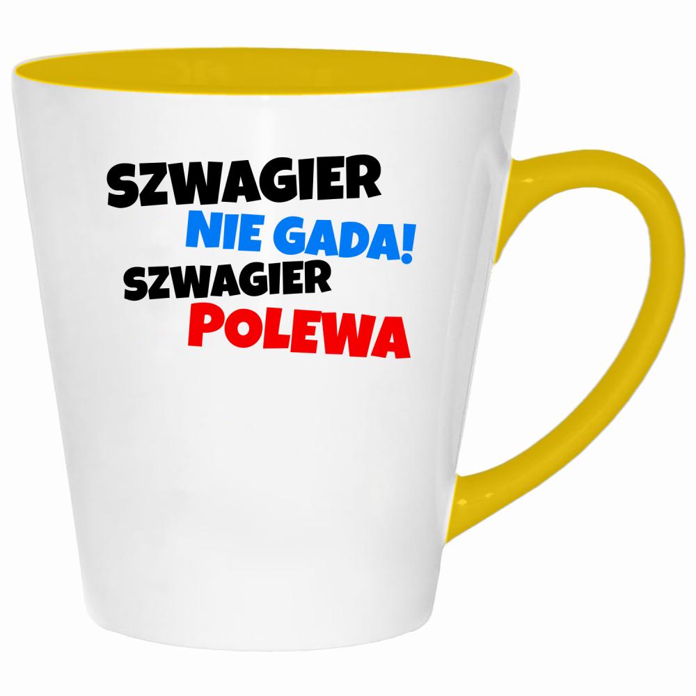 SZWAGIER NIE GADA, SZWAGIER POLEWA kubek latte kolor żółtyy