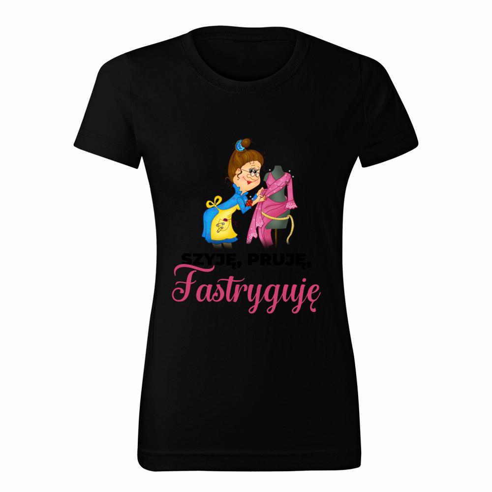 Szyję Pruję Fastryguję koszulka damska kolor różowy