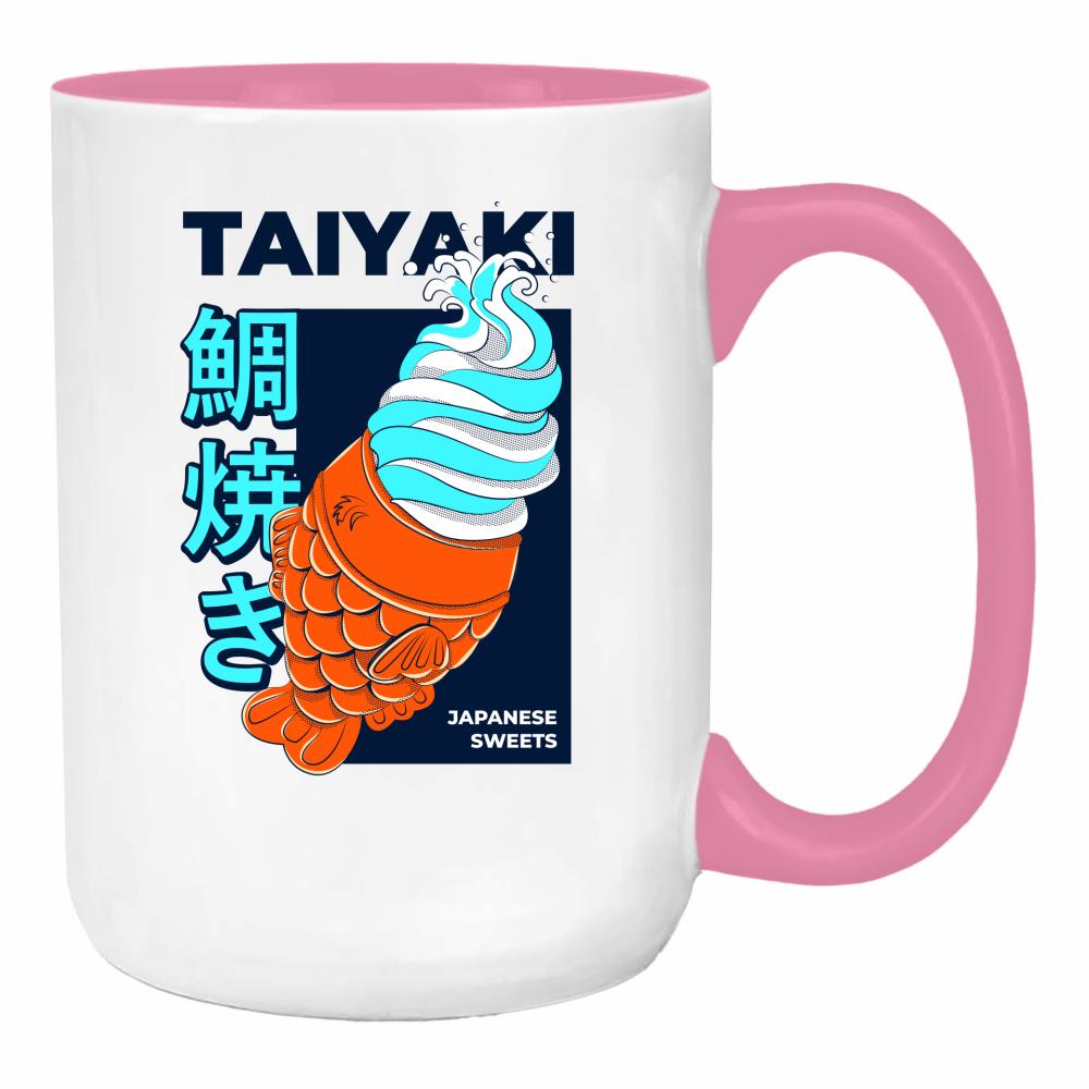 Taiyaki duży kubek ucho kolor kolor różowy