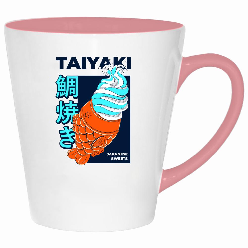 Taiyaki kubek latte kolor pink