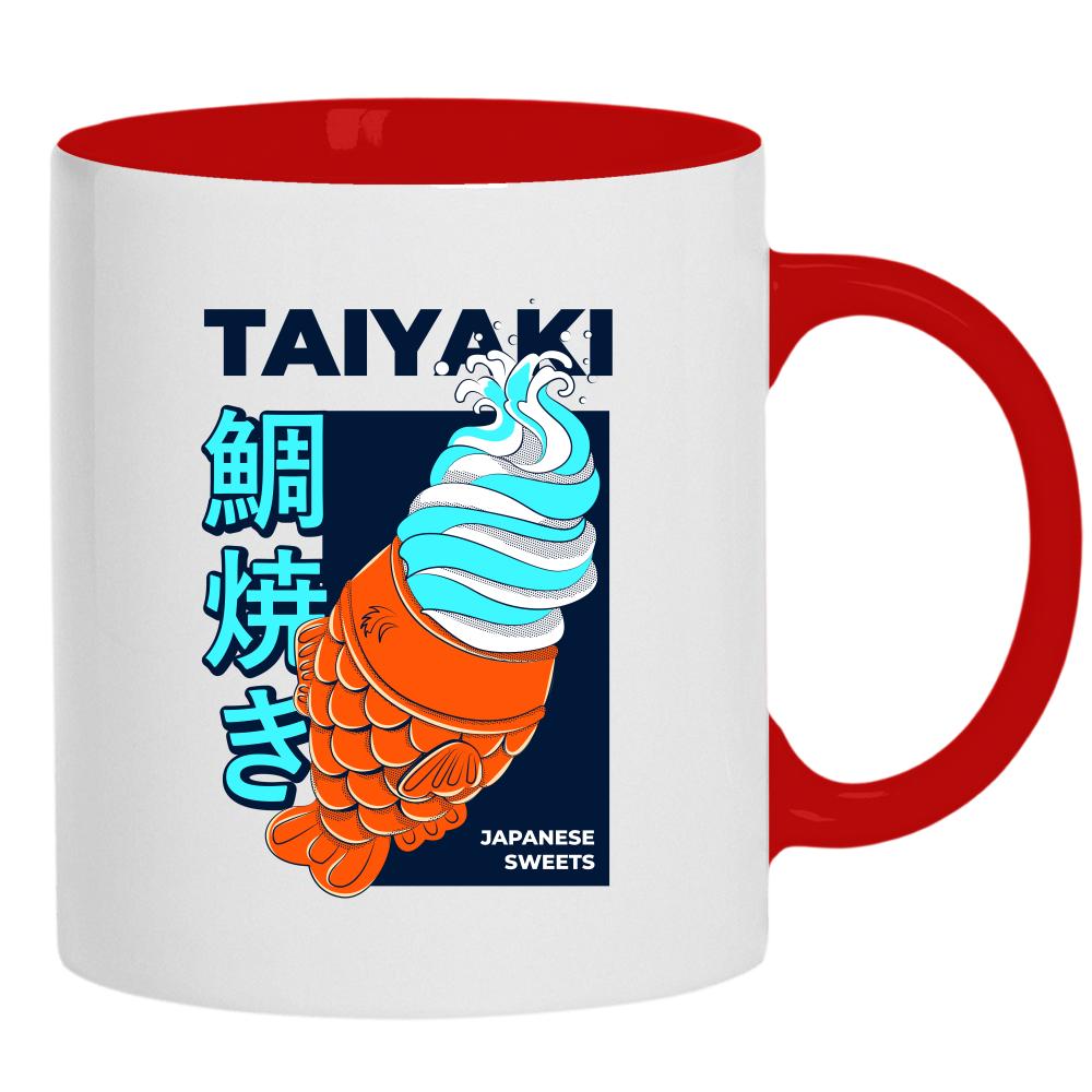 Taiyaki kubek ucho kolor kolor żółtyy