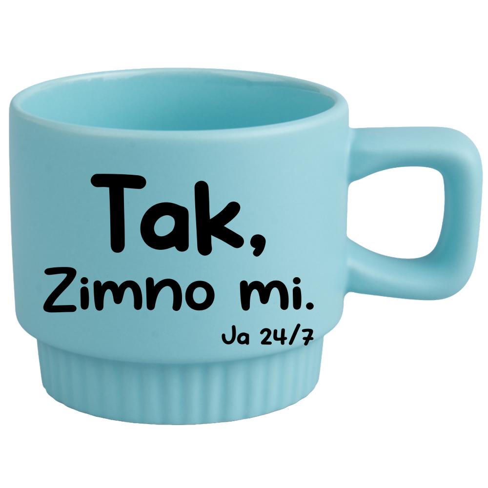 Tak, zimno mi. Ja 24/7 kubek ryflowany niebieski kolor niebieski matowy