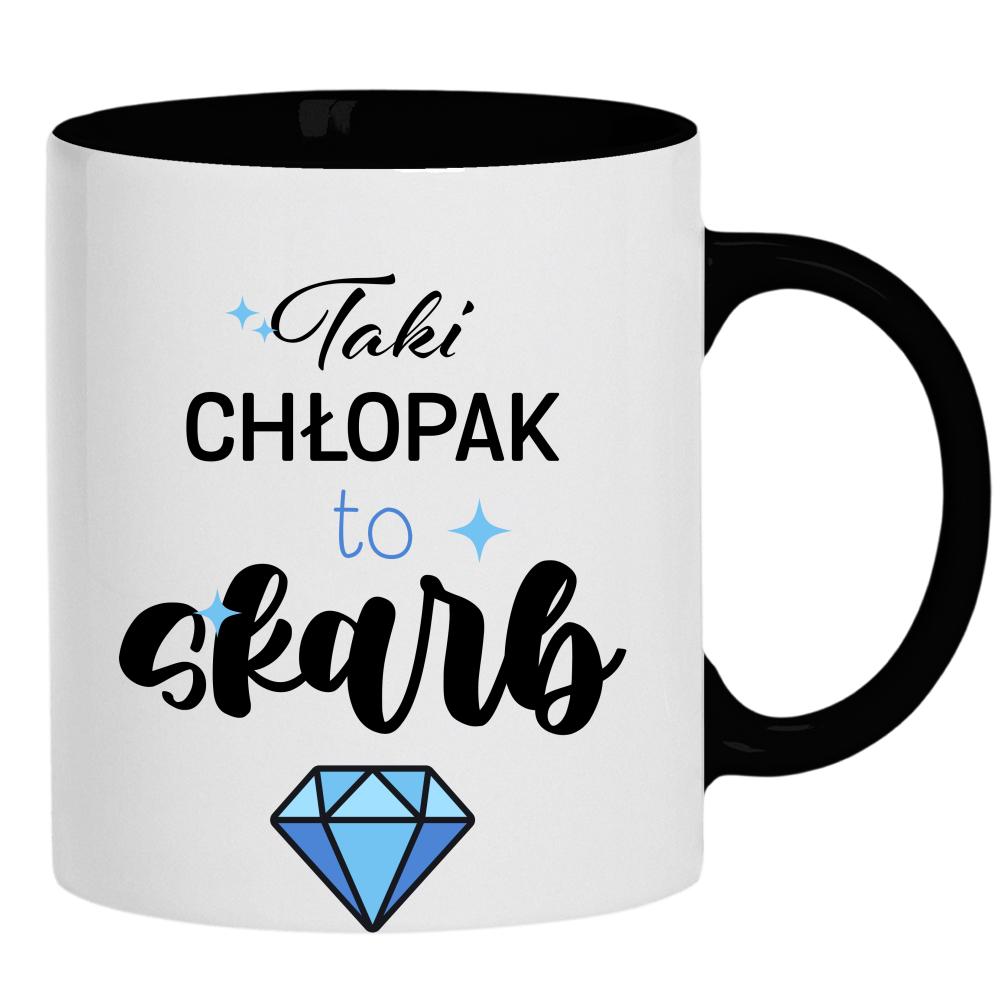 Taki chłopak to prawdziwy skarb! kubek ucho kolor kolor czarnyy