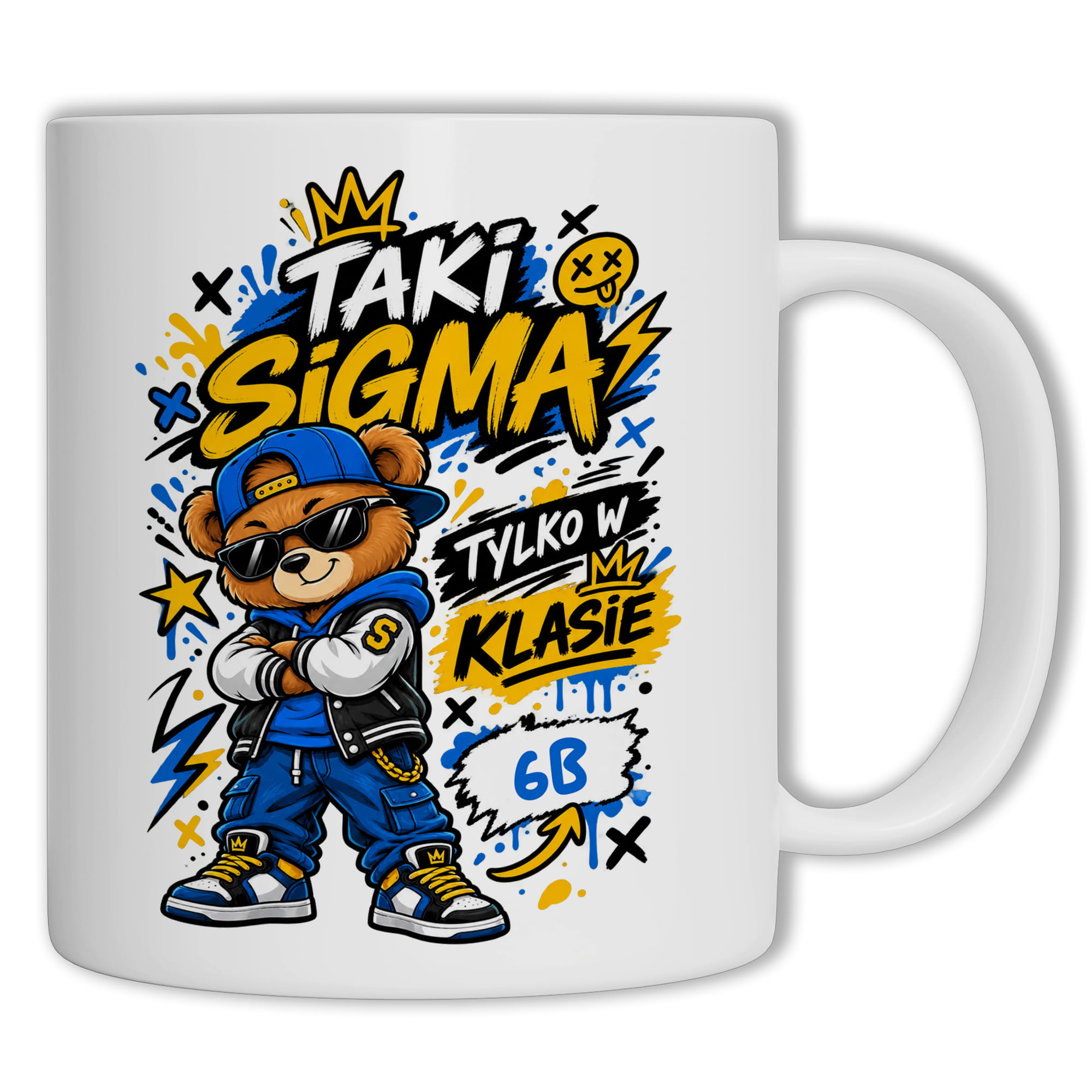 Taki Sigma kubek ucho kolor kolor biały