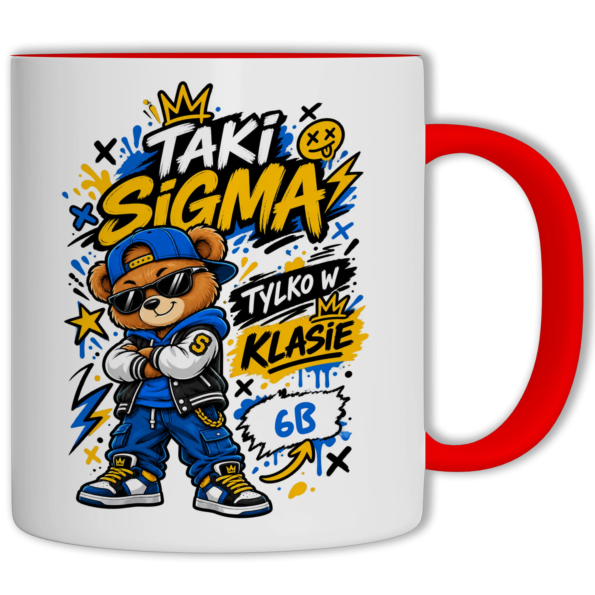 Taki Sigma kubek ucho kolor kolor czerwony