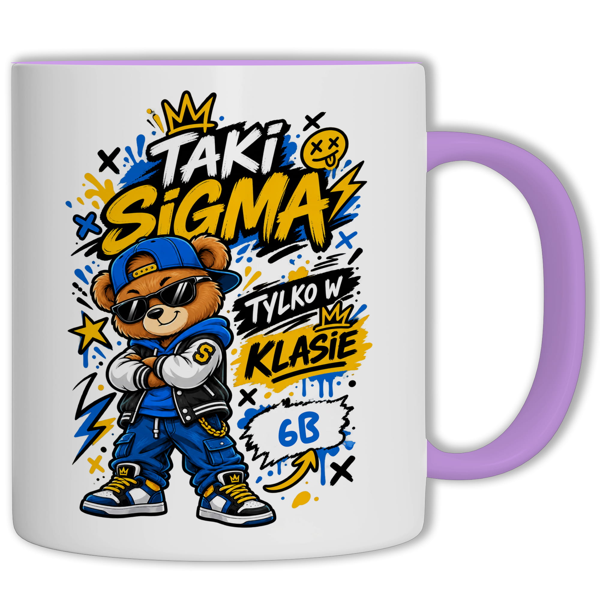 Taki Sigma kubek ucho kolor kolor jasnofioletowy