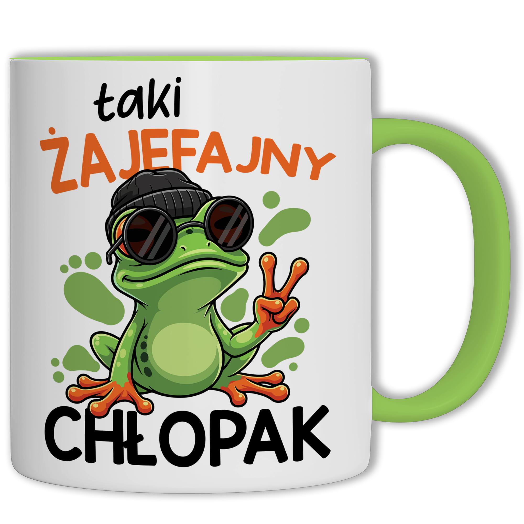 Taki żajefajny Chłopak kubek ucho kolor kolor zielony